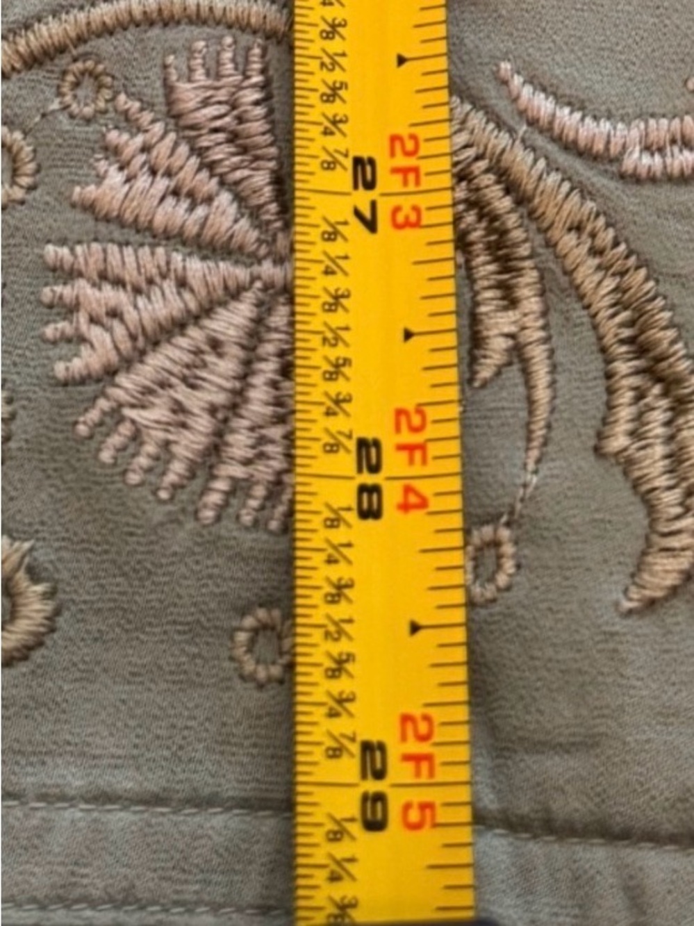 RARE Oversized Johnny Was Sage Embroidered Tunic with Gold and Pale Pink Accents - Picture 7 of 8